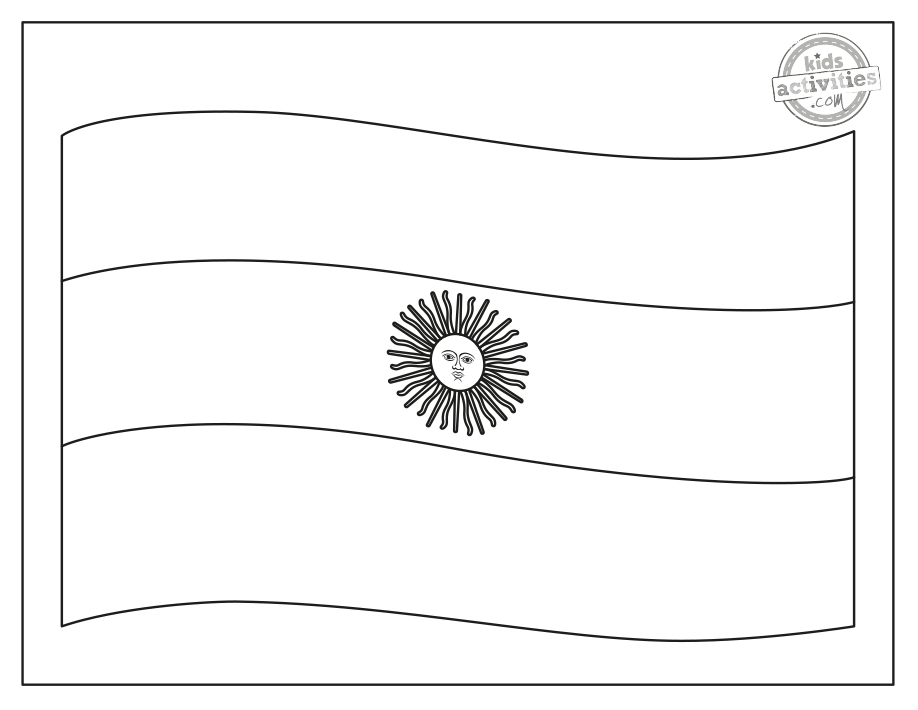 Sunny argentina flag coloring pages kids activities blog