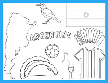 Argentina coloring page for kids by lailabee tpt