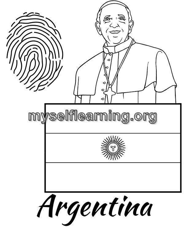 Argentina flag educational coloring sheet instant download