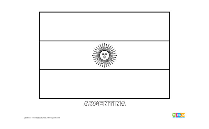 Free argentina flag colouring page