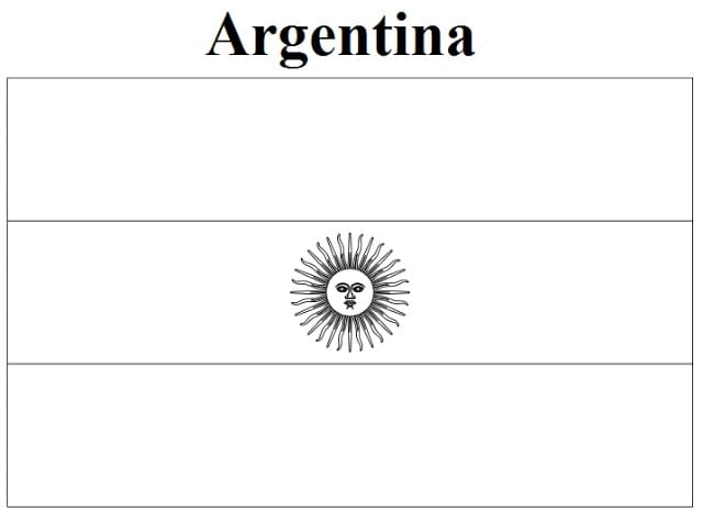Flag of argentina coloring page