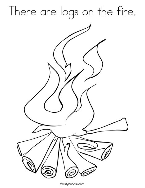There are logs on the fire coloring page