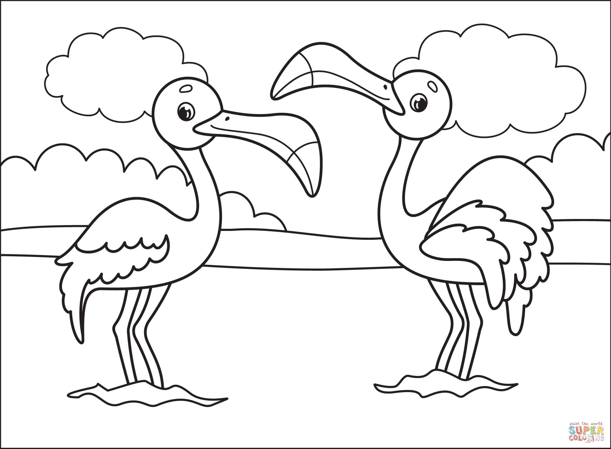 Flamingo coloring page free printable coloring pages