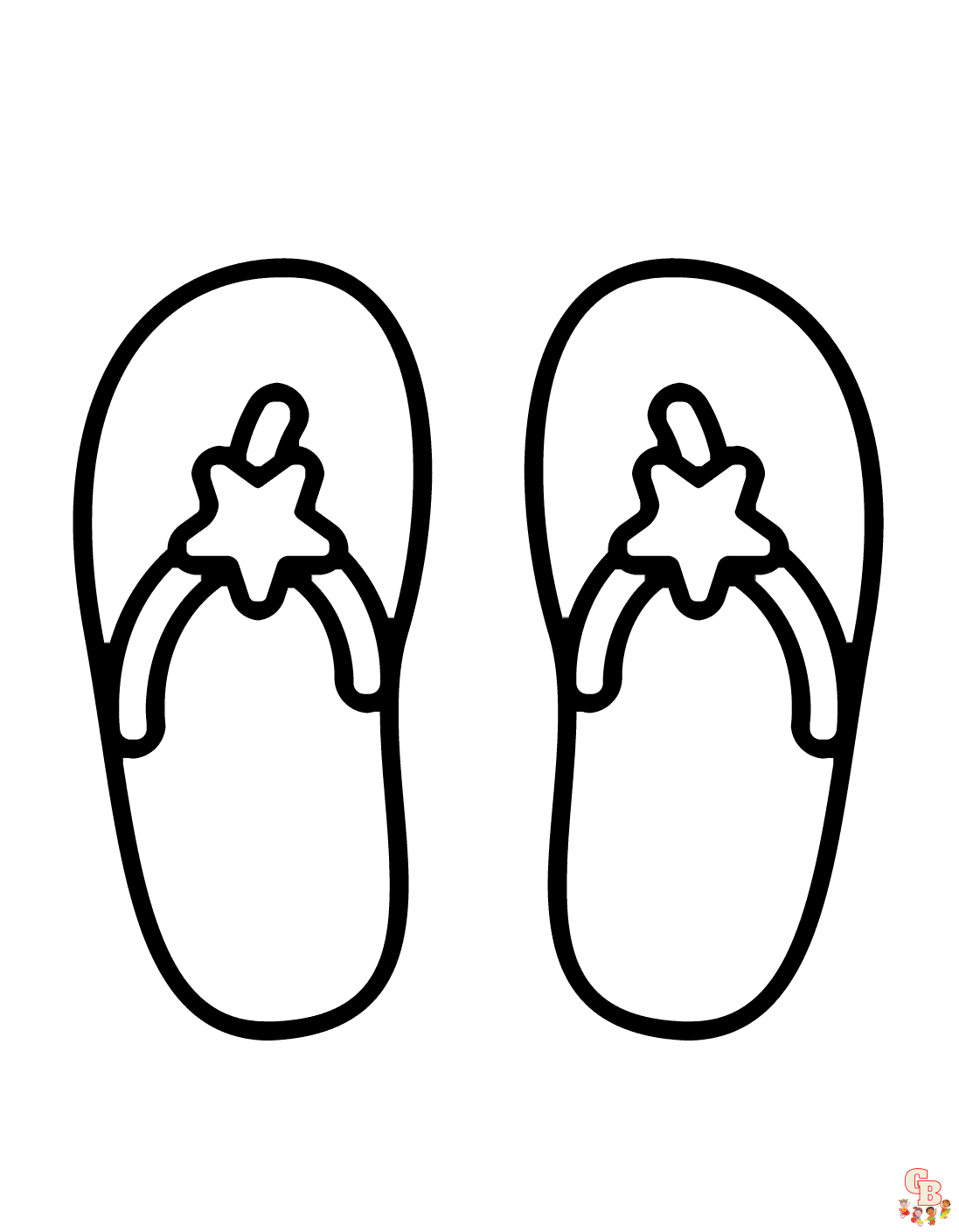 Printable flip flop coloring pages free for kids and adults