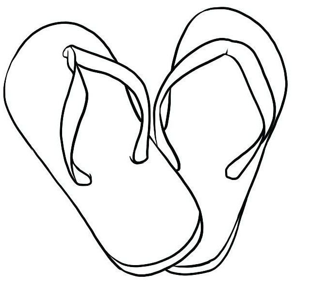Simple flip flop sandals coloring page flip flop tattoo coloring pages for girls coloring pages