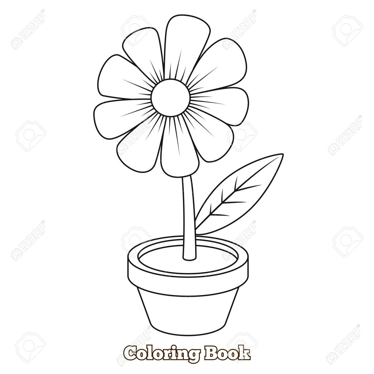 Flower cartoon coloring book educational game vector illustration royalty free svg cliparts vectors and stock illustration image