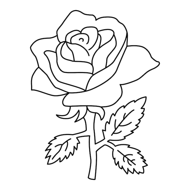 Premium vector cute flower cartoon coloring page illustration vector for kids coloring book