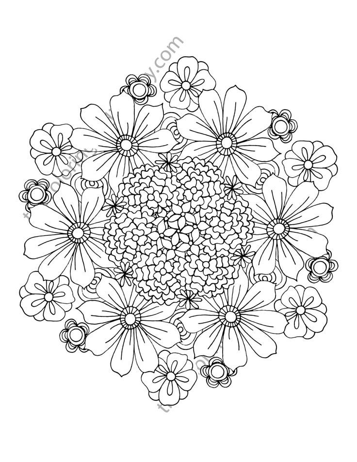 Flower coloring pages mandala coloring pages coloring pages