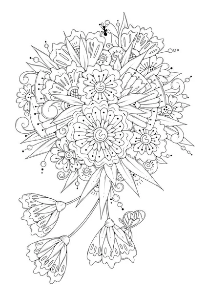 Flower coloring pages vector images
