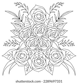Flower adult coloring pages stock photos