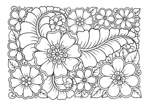 Flower coloring pages vector images