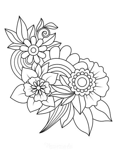 Free flower coloring pages for kids adults flower coloring pages printable flower coloring pages flower coloring sheets