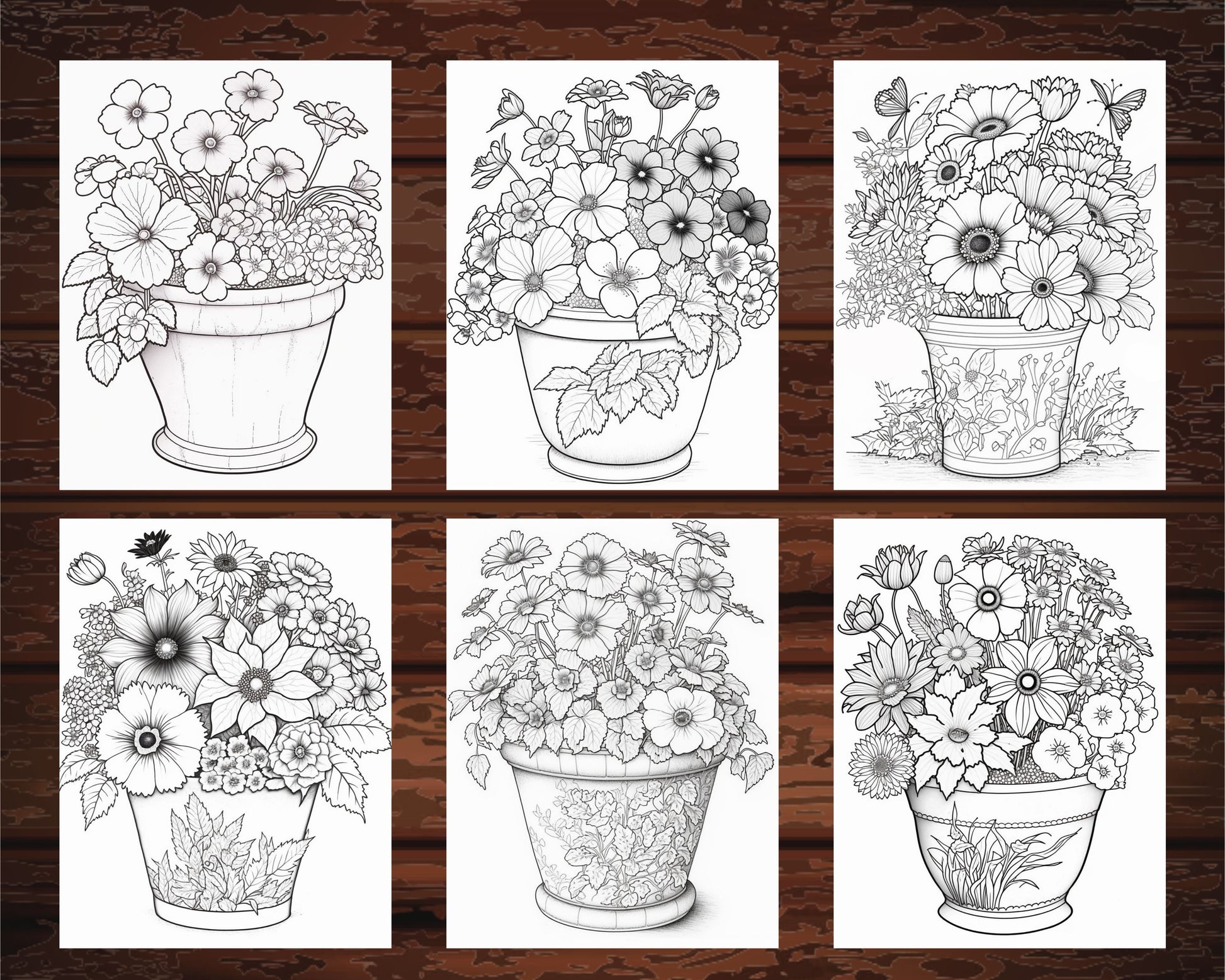 Printable flower pot coloring pages for adults and kids printable â coloring