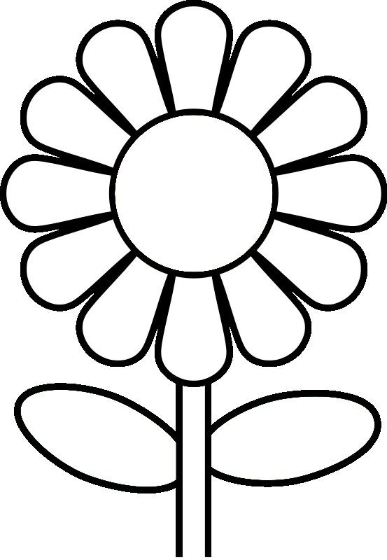 Preschool flower coloring pages