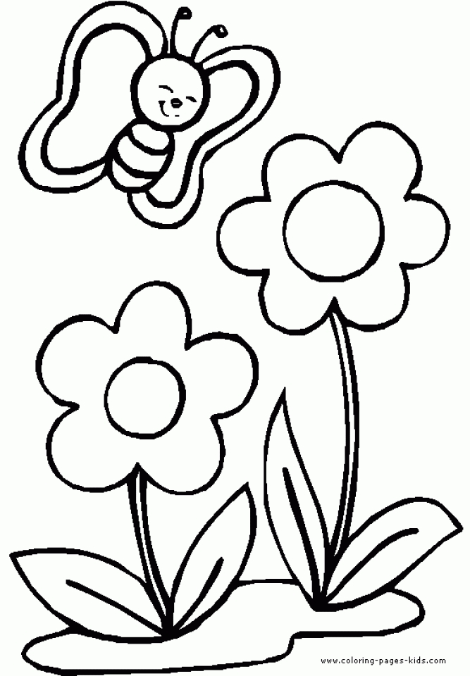 Get this flowers coloring pages for kids