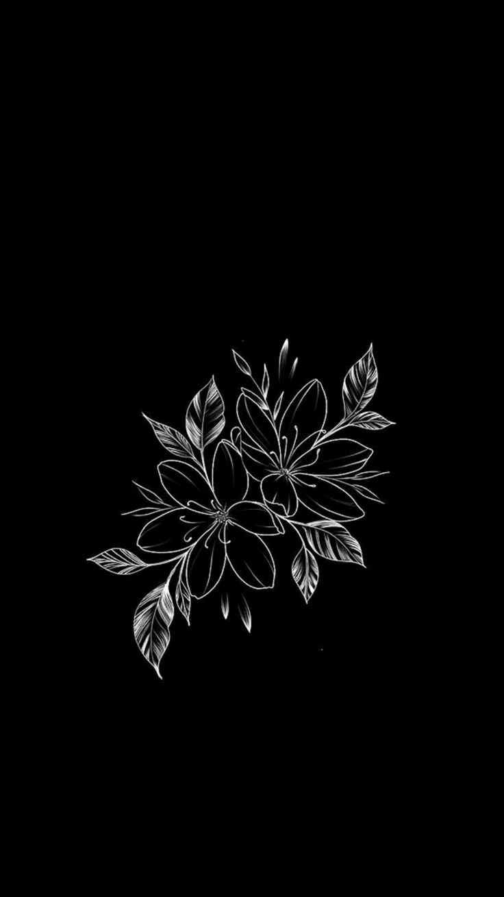Flowers in negative black flowers wallpaper flowers black background black and white art drawing