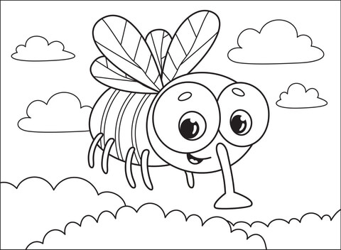 Fly coloring page free printable coloring pages