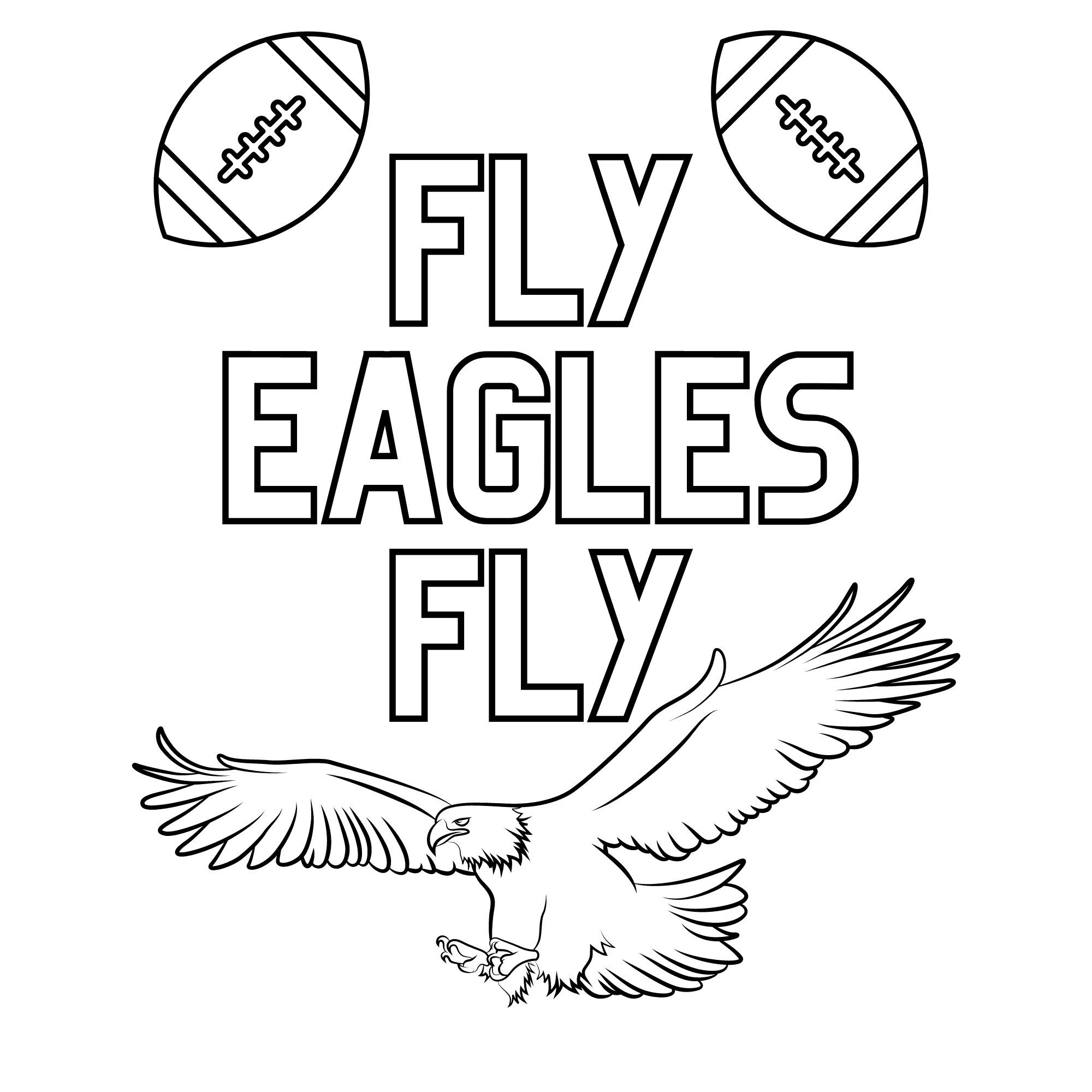 Fly eagles fly kids printable coloring page