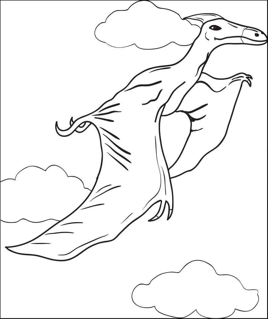 Printable pterodactyl dinosaur coloring page for kids â