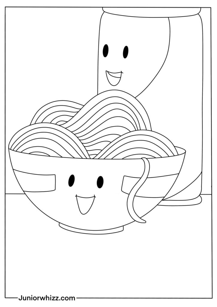 Easy food coloring pages for kids printable pdfs