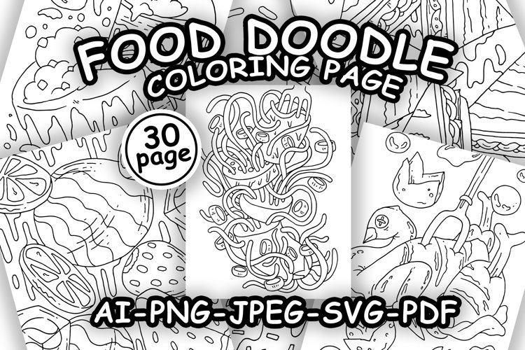 Food doole coloring page