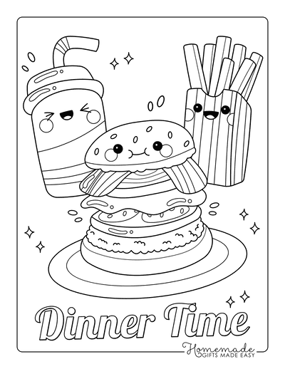 Food coloring pages for kids adults