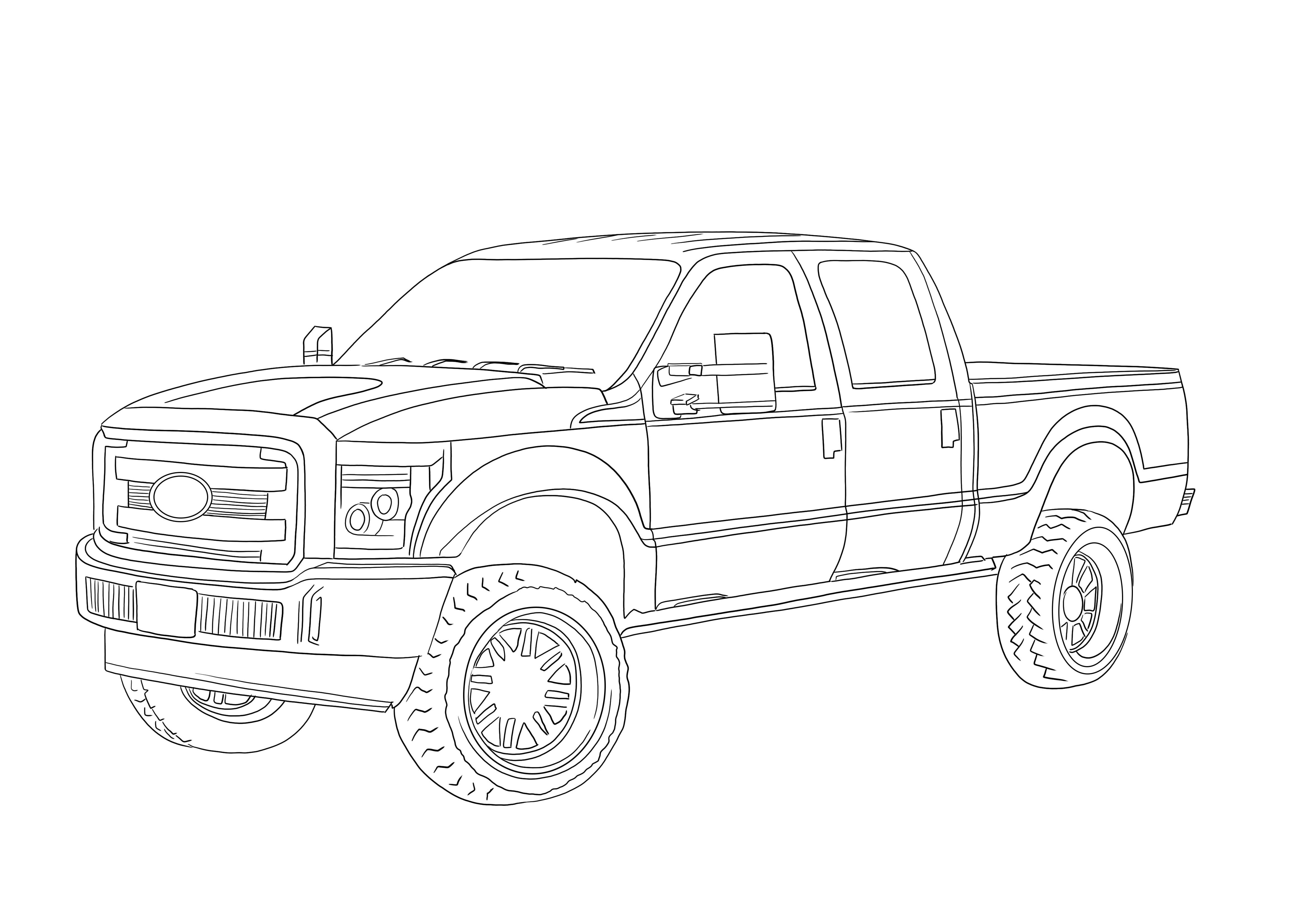 Ford f lifted coloring image for free printing or downloading