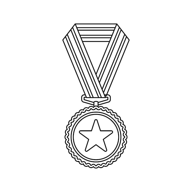 Premium vector coloring page with medal for kids