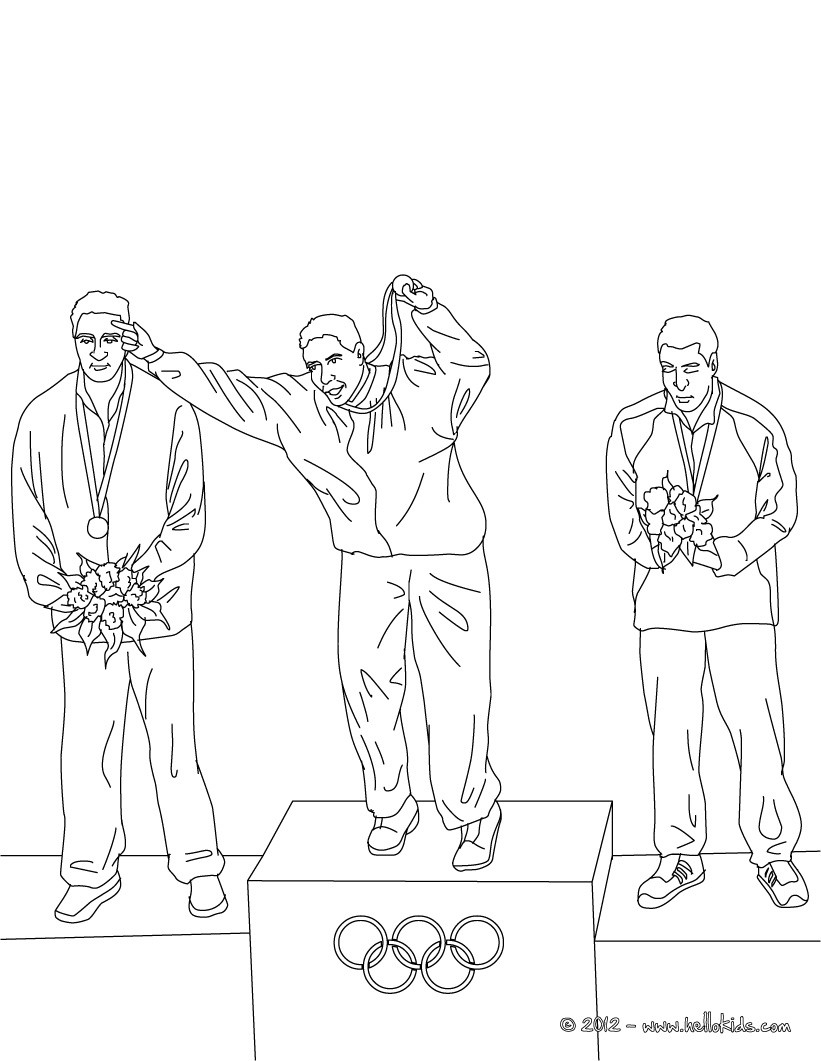 Olympic games victory ceremony coloring pages