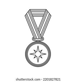 Pãgina de coloreo con medalla para vector de stock libre de regalãas