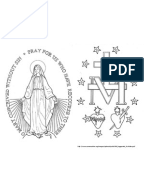 Miraculous medal coloring page pdf