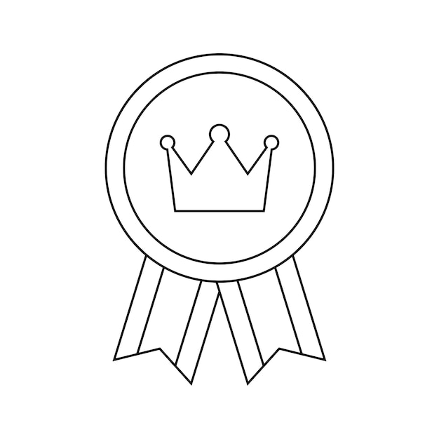Premium vector coloring page with medal for kids
