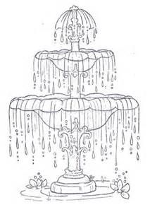 Water fountain coloring pages