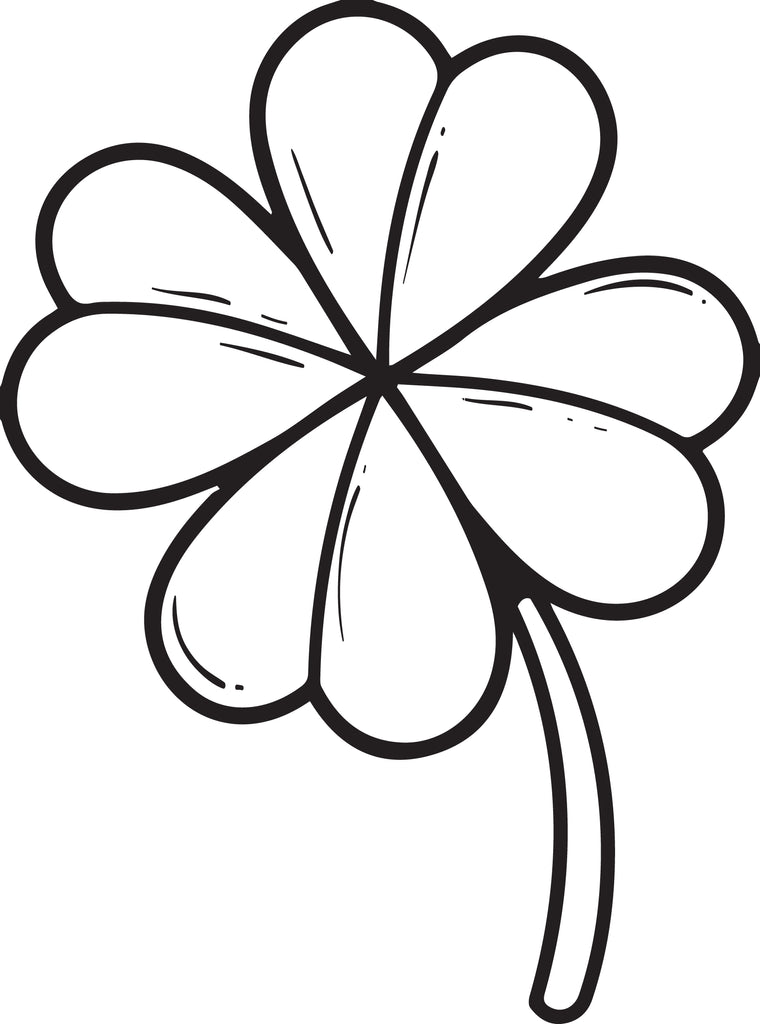 Printable four leaf clover coloring page for kids â