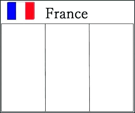 Flag of france coloring pages print for free