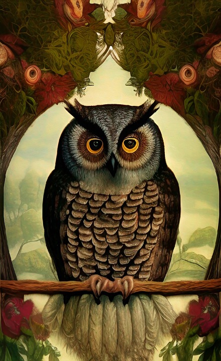 Owl wallpaper book cover ai