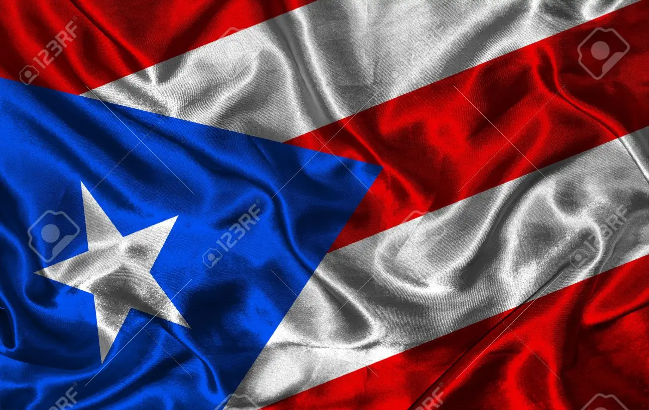 Waving colorful puerto rico flag on a silk background stock photo picture and royalty free image image