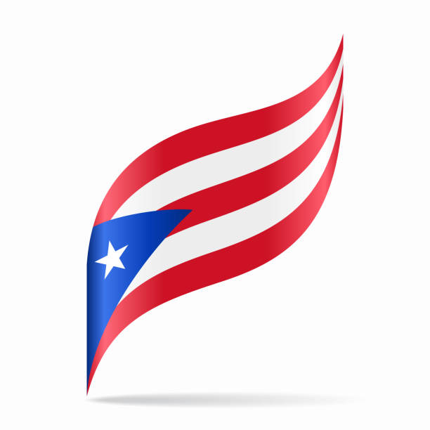 Puerto rican flag wavy abstract background vector illustration stock illustration