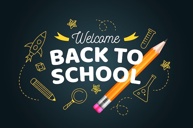 Free vector hand drawn and realistic back to school wallpaper