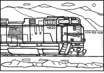 Train coloring page by mr ds precal store tpt