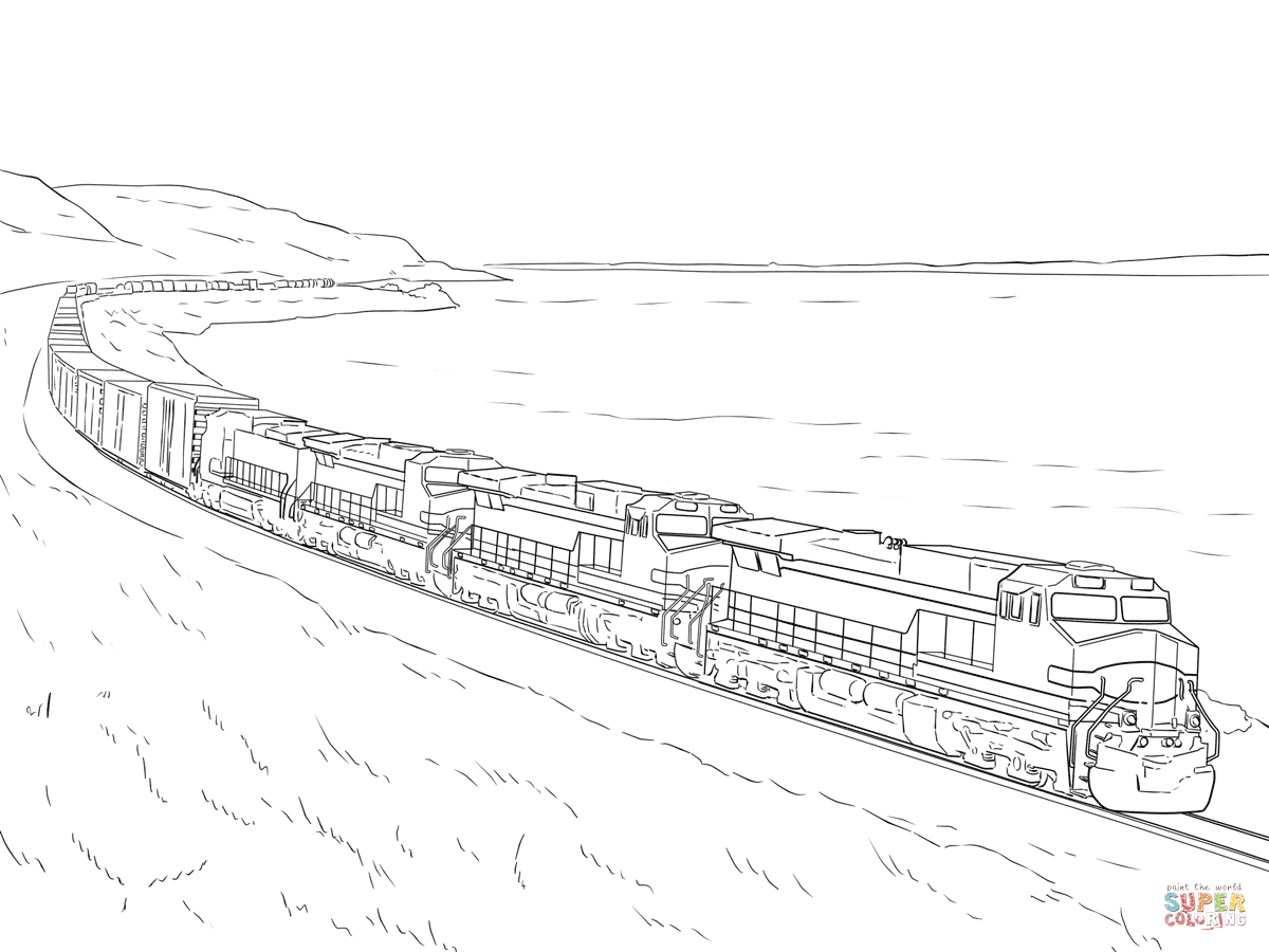 Freight train coloring page free printable coloring pages