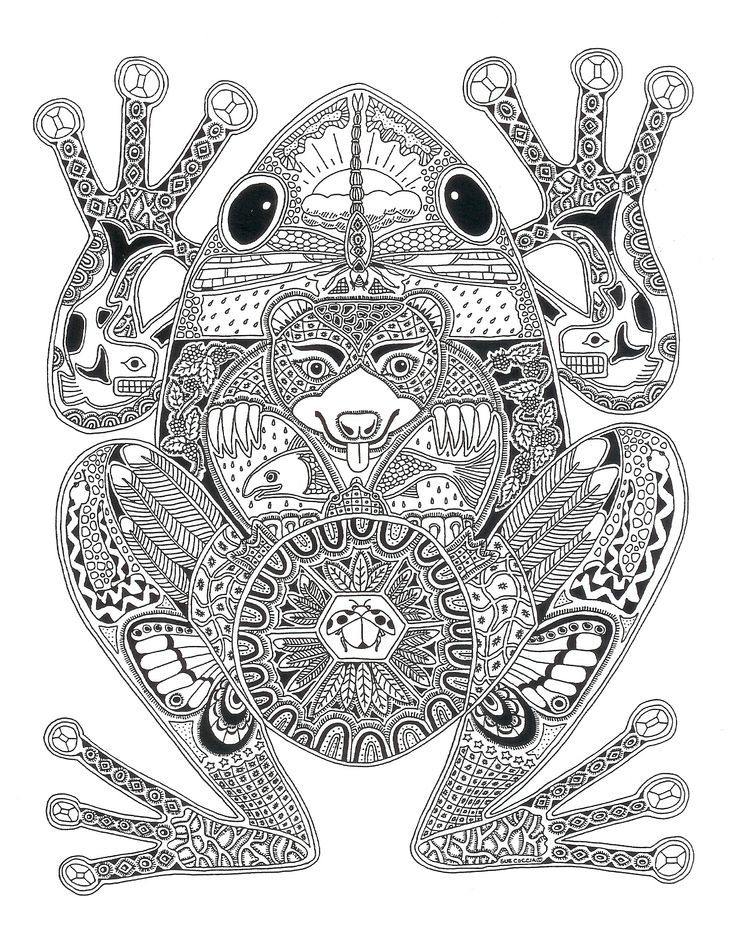 Printable coloring pages frog coloring pages animal coloring pages adult coloring pages