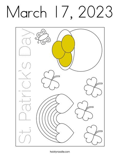 March coloring page in coloring pages st patrick day activities holiday lettering