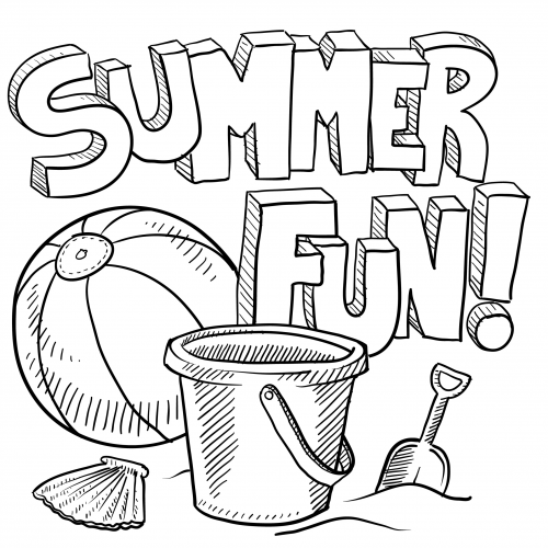 Summer fun coloring page