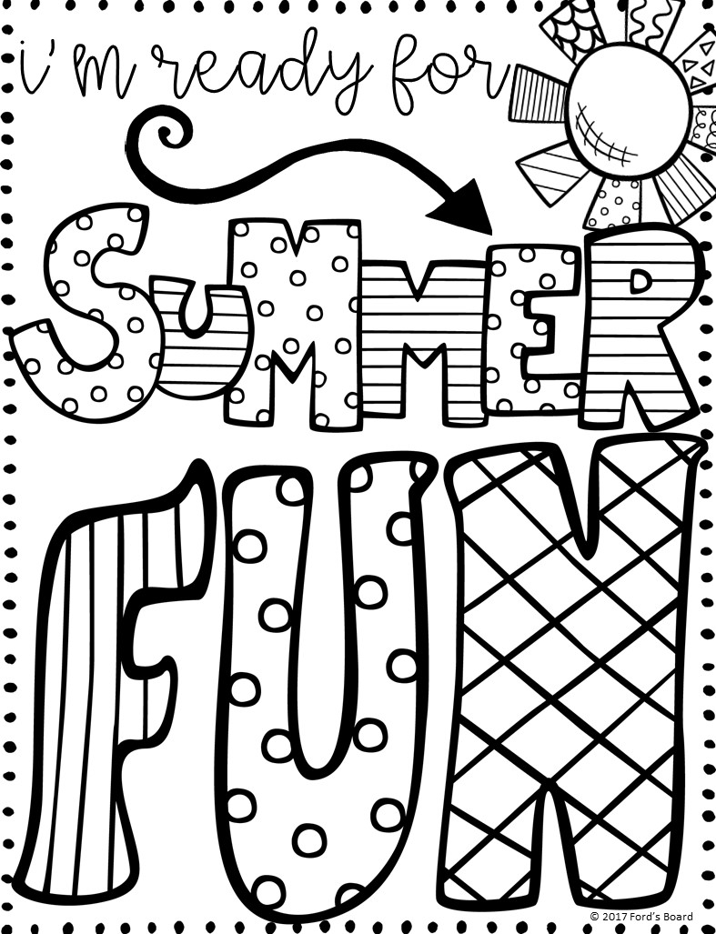 Summer printable coloring pages books