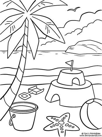 Summer coloring page â tims printables