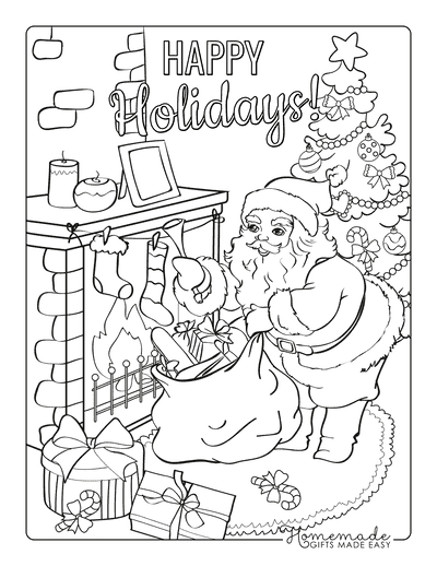 Free christmas coloring pages for kids adults