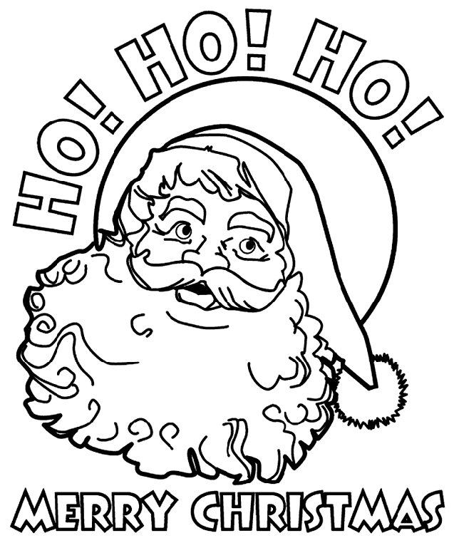 Christmas santa free coloring page for kids
