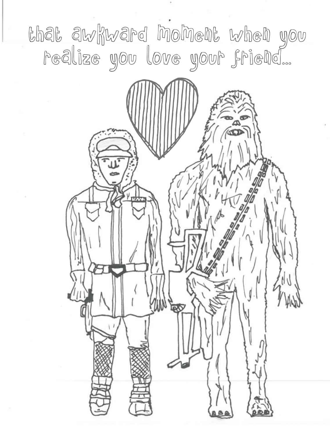 More star wars inspired valentines coloring pages