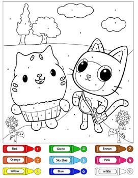 Gabbys dollhouse color by number coloring pages by kamal lehrabbat